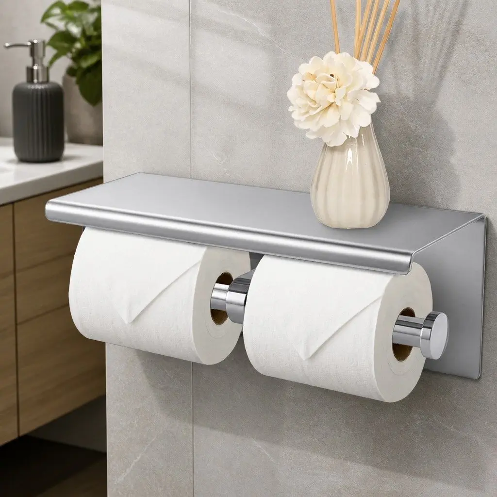 Toilet Paper Holder Wall Mount Stainless Steel 26cm Silver