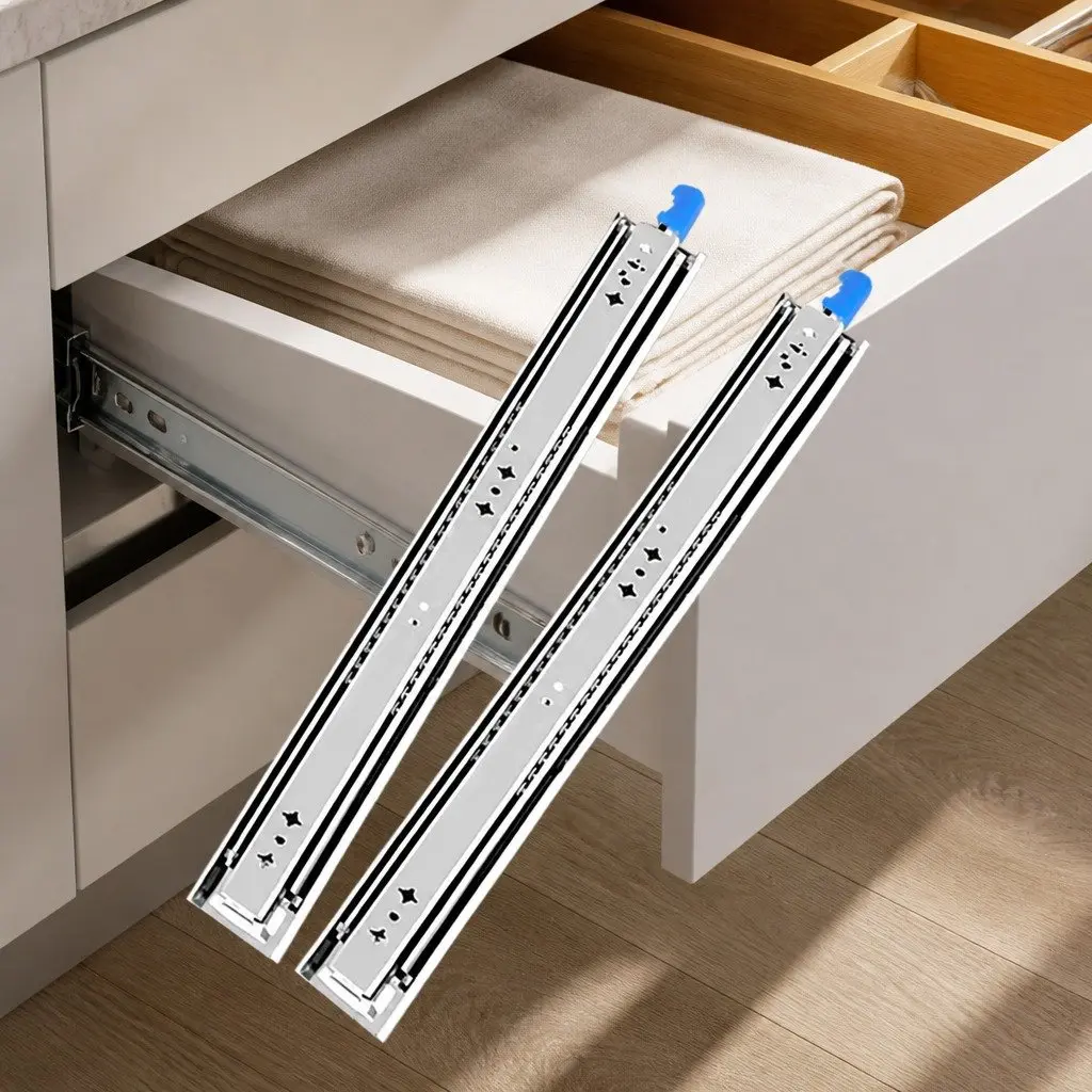 Heavy-Duty Drawer Slides Cold Rolled Steel 559MM Silver Full Extension