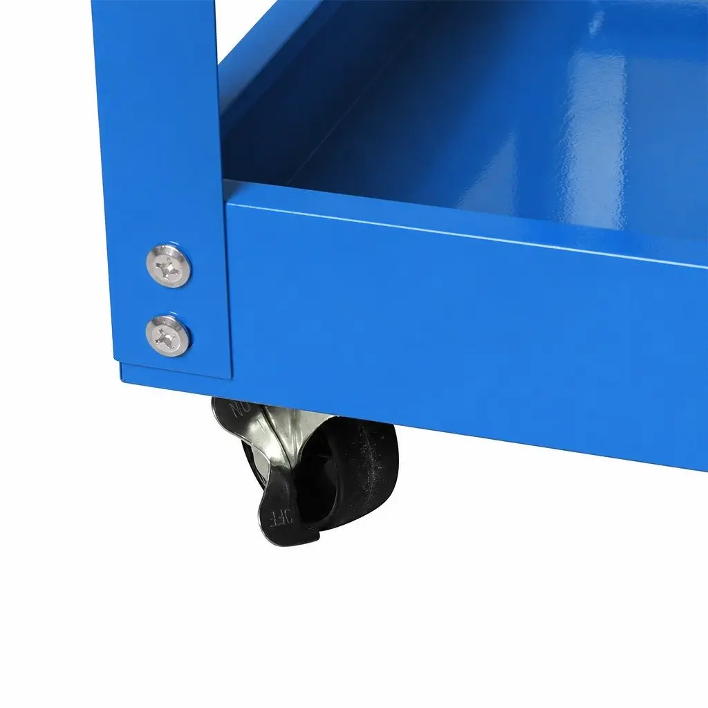 Tool Cart Trolley Cold-Rolled Steel 79cm x 36cm x 73cm Blue with Storage Trays and Castor Wheels