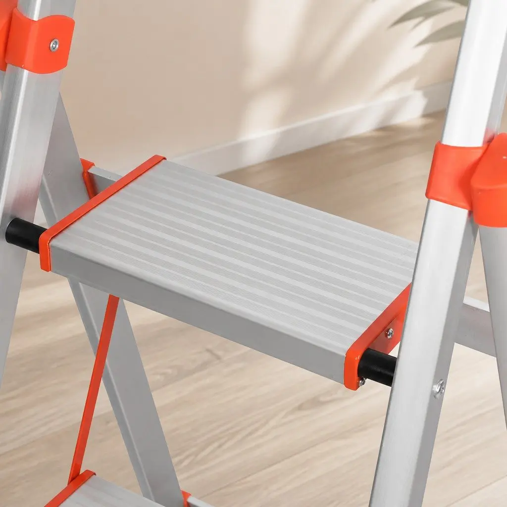 6 Step Folding Ladder Aluminium Portable Silver