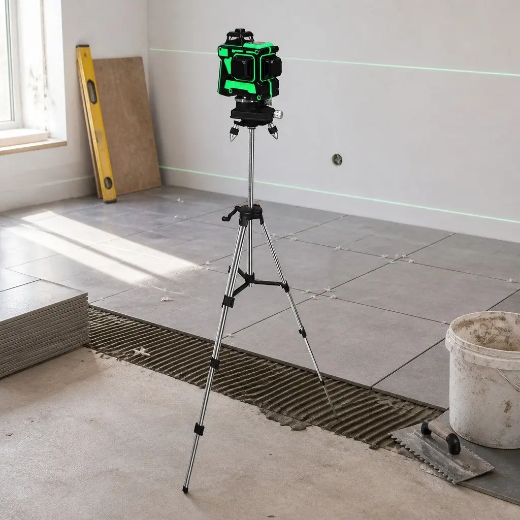 Green Laser Level Self-Leveling 4/8/12 Line Adjustable Indoor Outdoor Tool Aluminium Alloy ABS 12cm x 8.5cm x 12cm Green