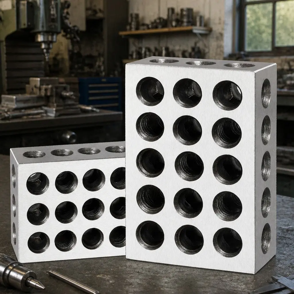 1-2-3 Machinist Blocks Set Hardened Steel 1" x 2" x 3" Silver
