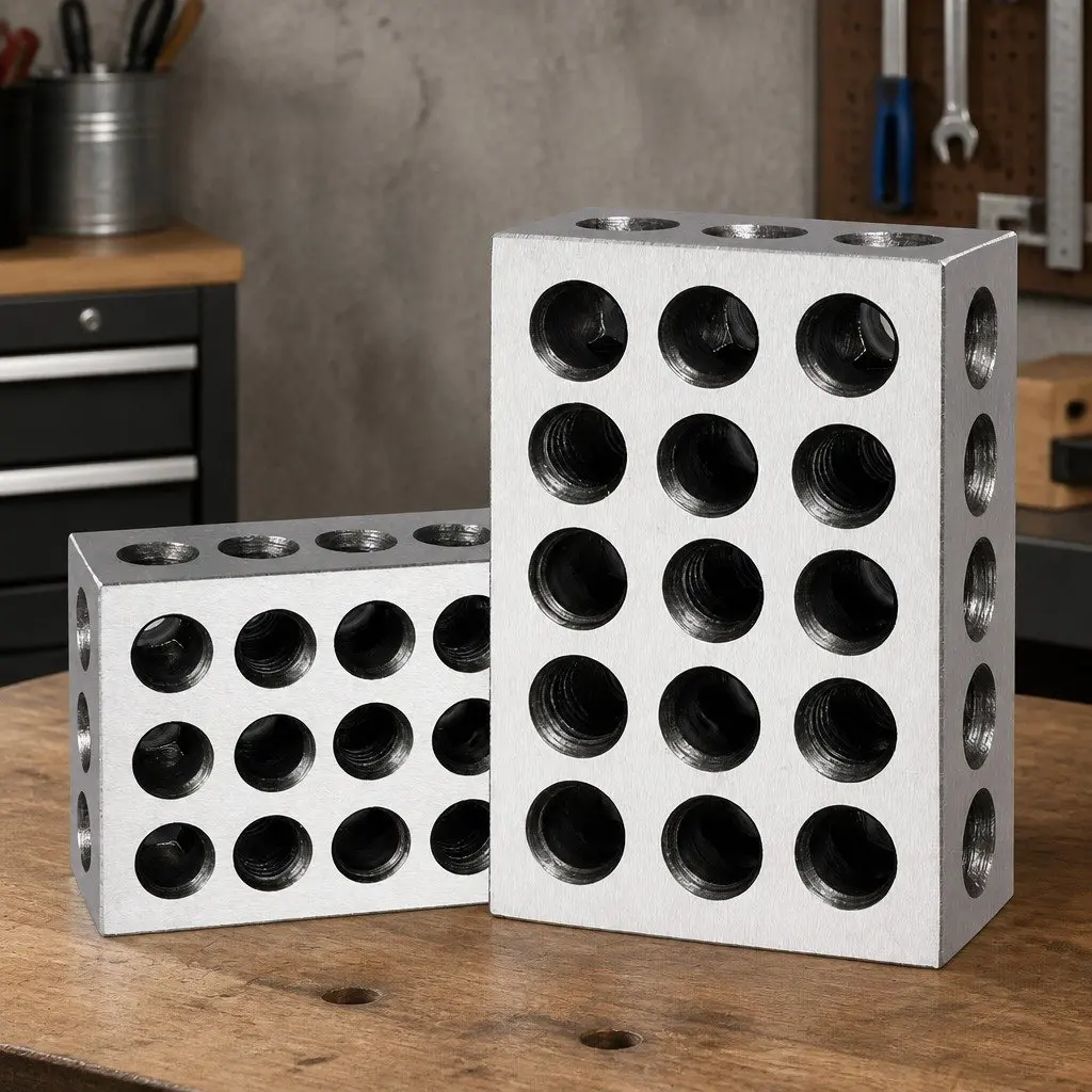 1-2-3 Machinist Blocks Set Hardened Steel 1" x 2" x 3" Silver
