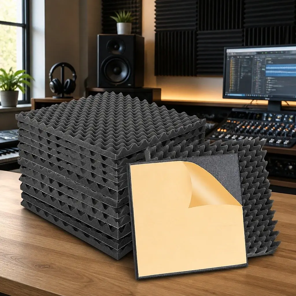 Acoustic Foam Wall Panels 14 Pack 50x50x5cm Sound Absorption Studio Home Theatre