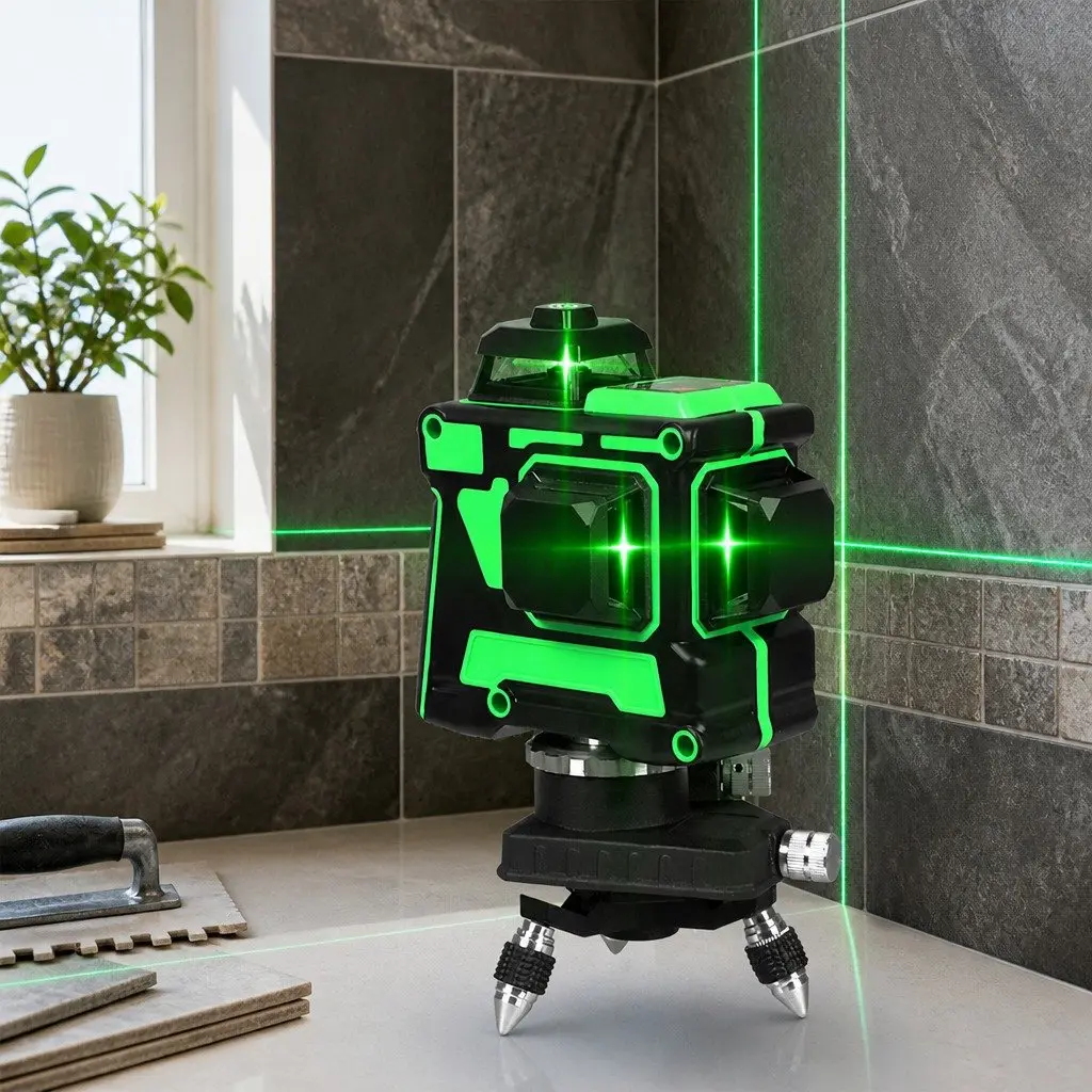 Laser Level Green Line Self Leveling 12 Line with Tripod and Tool Bag Kit