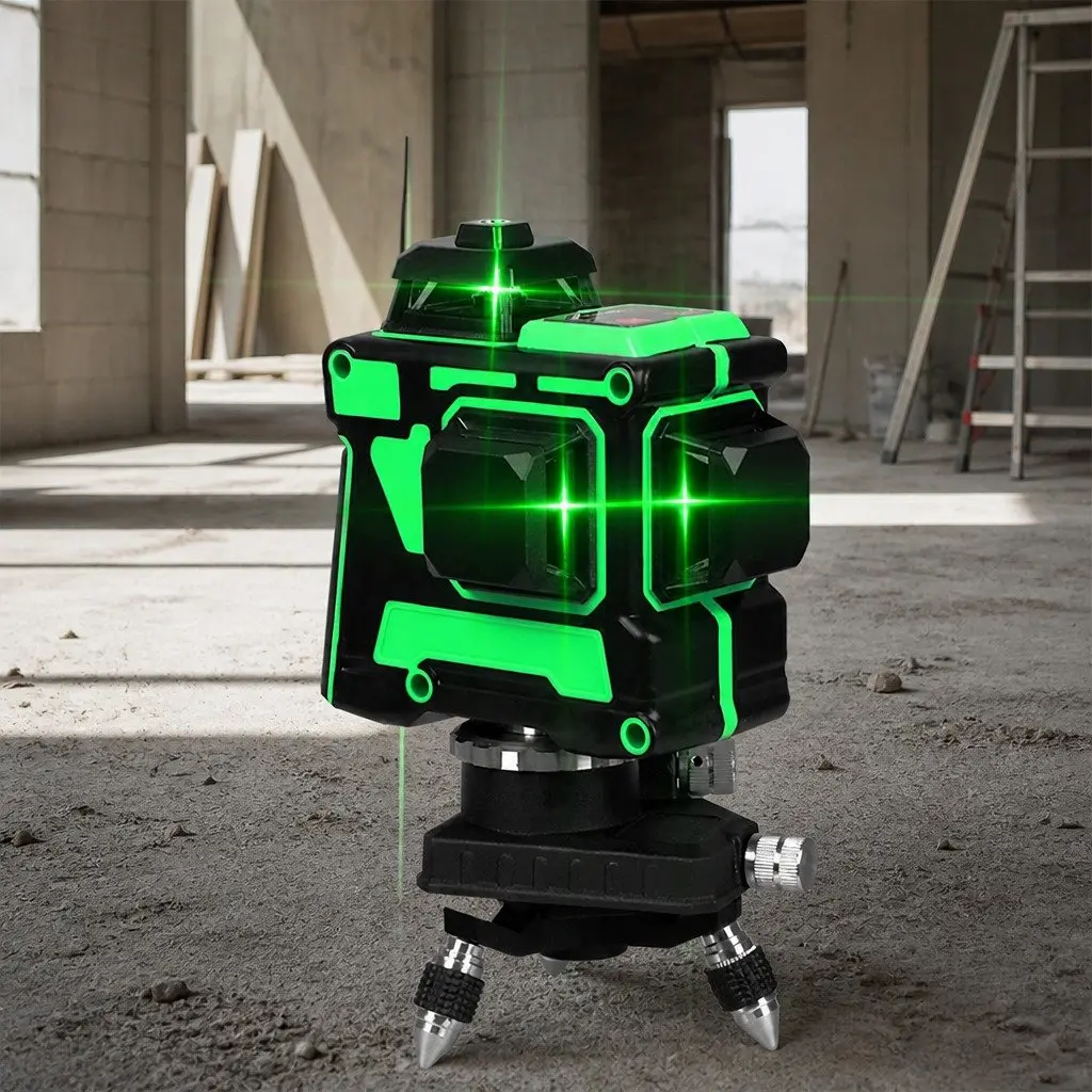 Laser Level Green Line Self Leveling 12 Line with Tripod and Tool Bag Kit