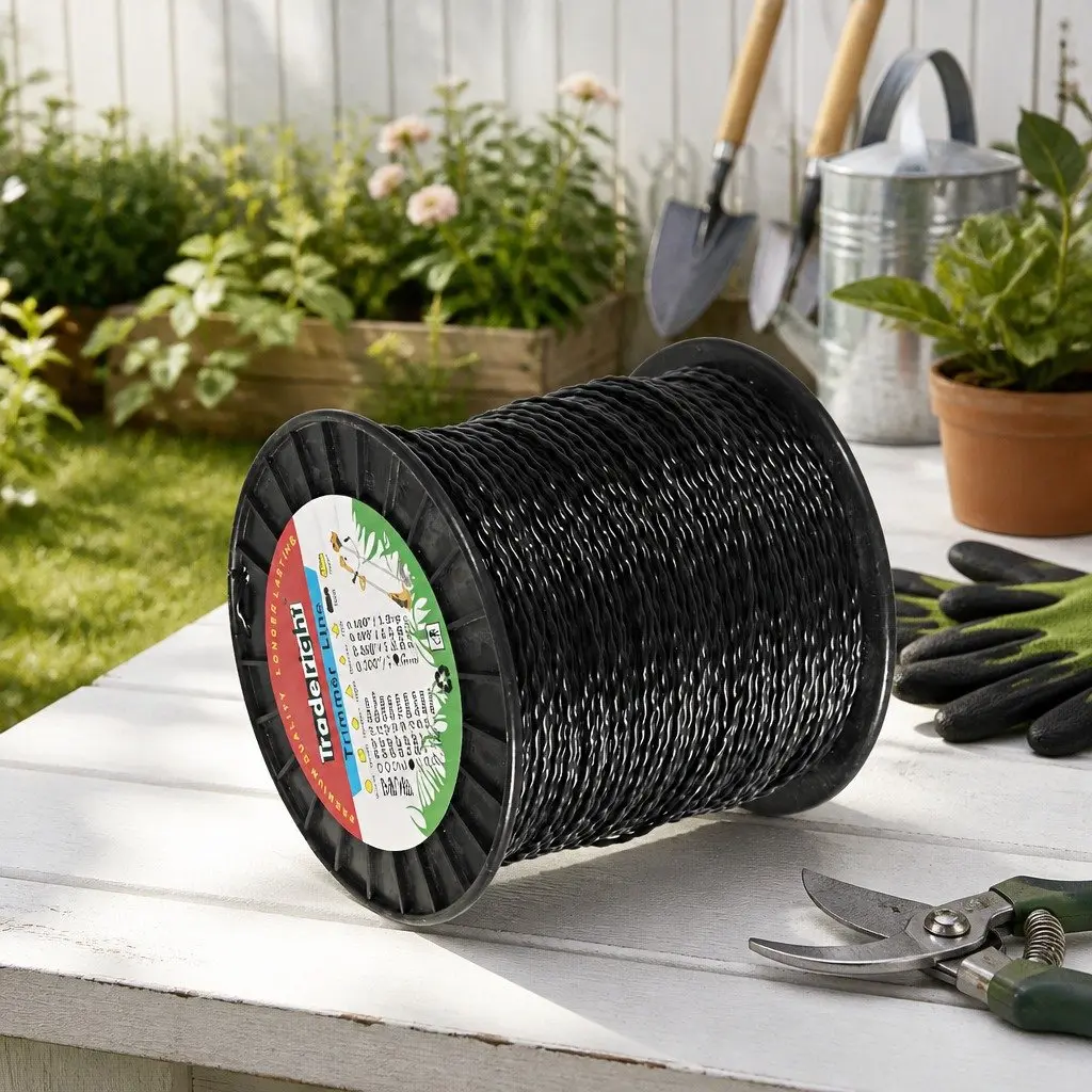 Trimmer Line Nylon Cord Spiral Twist 2.7mm Black for Weed Eater Brush Cutter