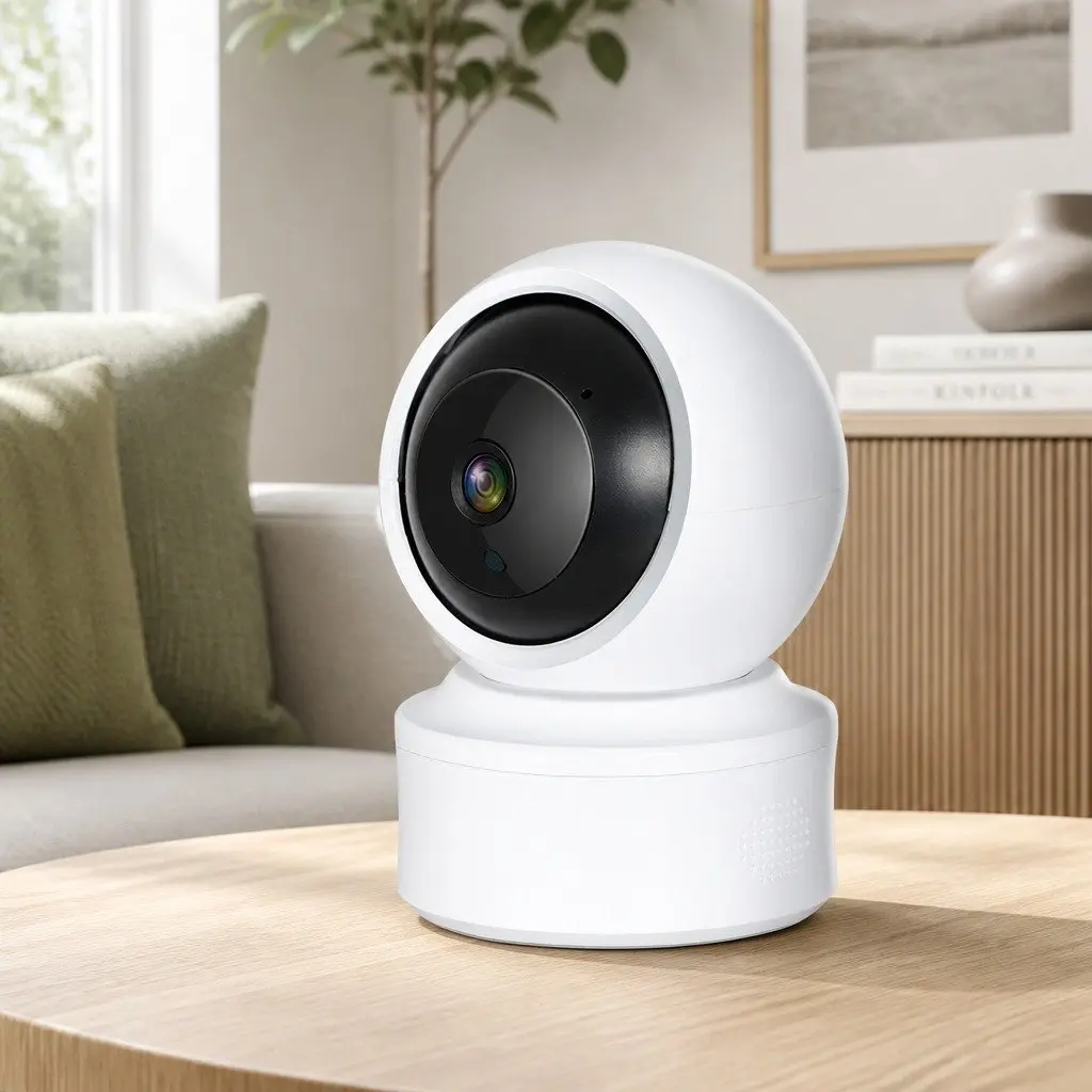 Indoor Wireless Security Camera 1080P HD Night Vision Pan Tilt Zoom White