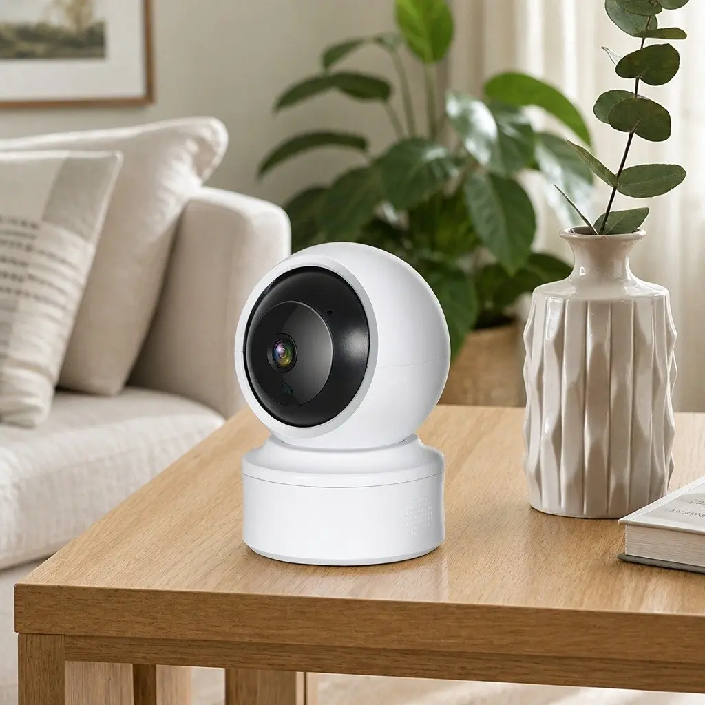 Indoor Wireless Security Camera 1080P HD Night Vision Pan Tilt Zoom White