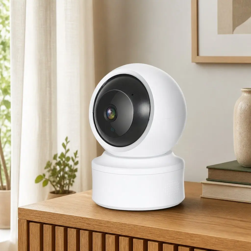 Indoor Wireless Security Camera 1080P HD Night Vision Pan Tilt Zoom White
