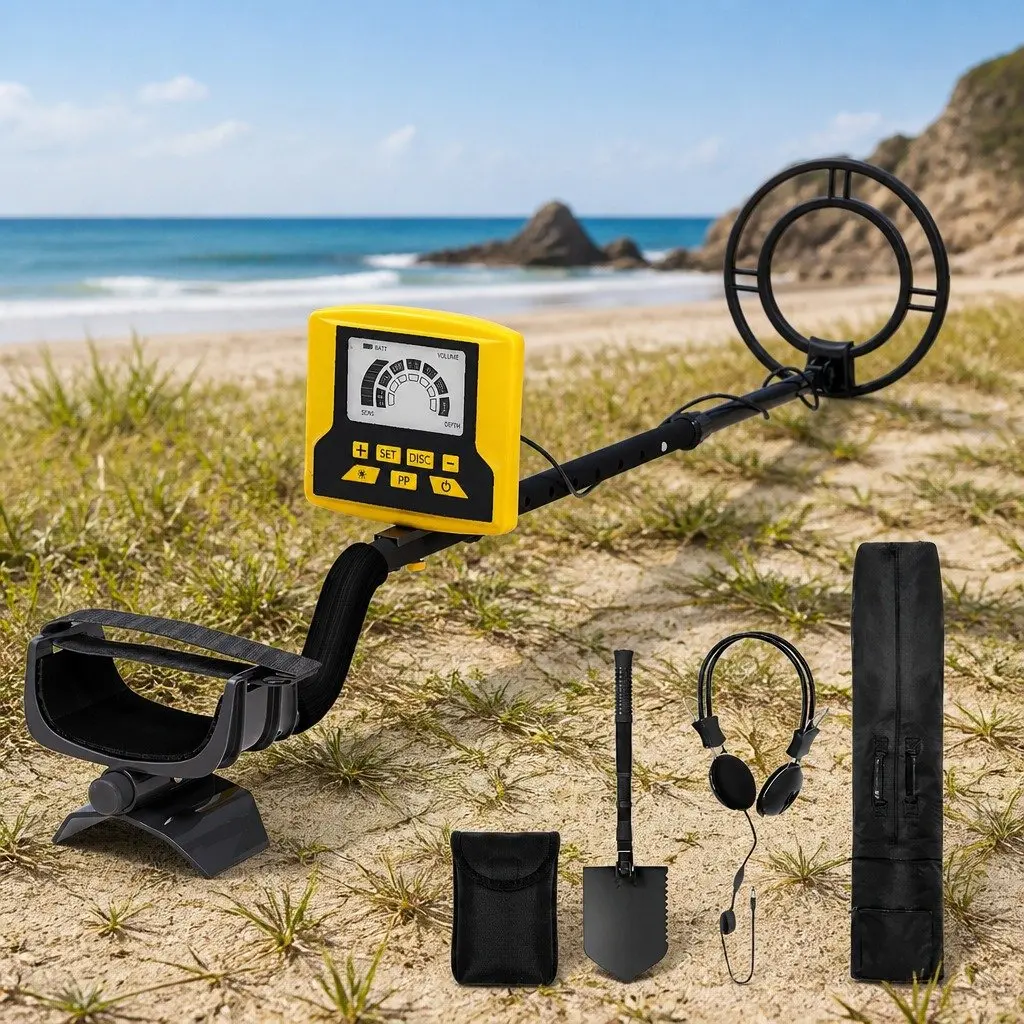 Metal Detector Waterproof ABS Aluminium 24cm Black Adjustable
