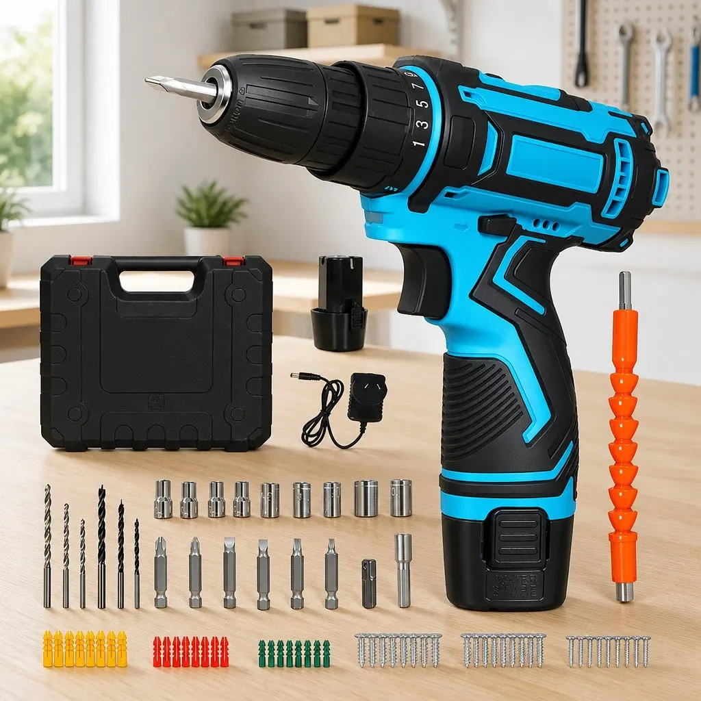 12V Cordless Drill Driver Kit for Home Improvements