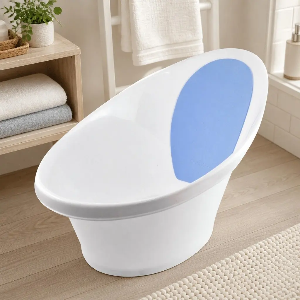 Baby Bath Tub Soft Foam Backrest 60 cm Blue
