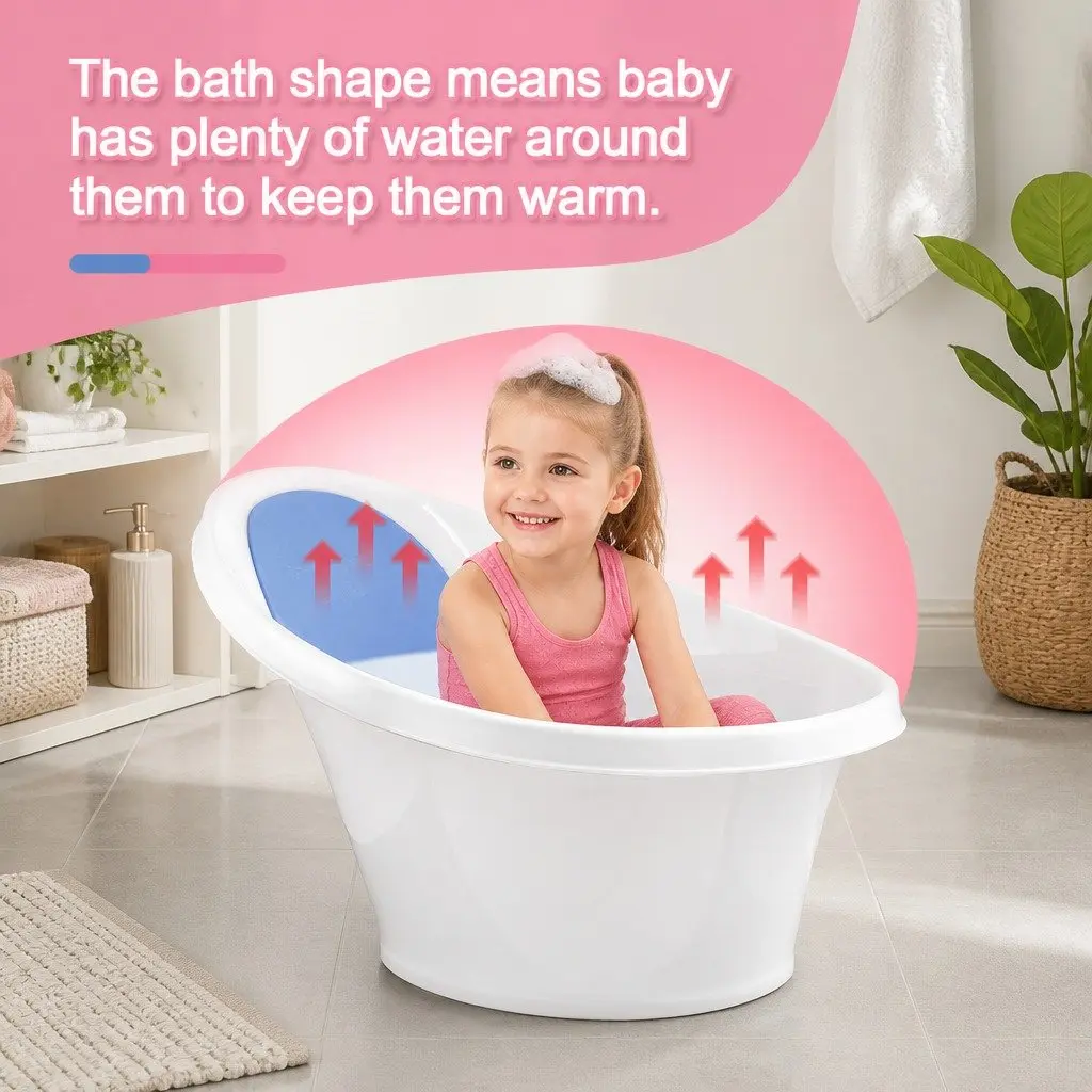 Baby Bath Tub Soft Foam Backrest 60 cm Blue