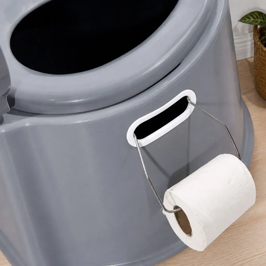 Portable Camping Toilet Plastic 6L Capacity Grey