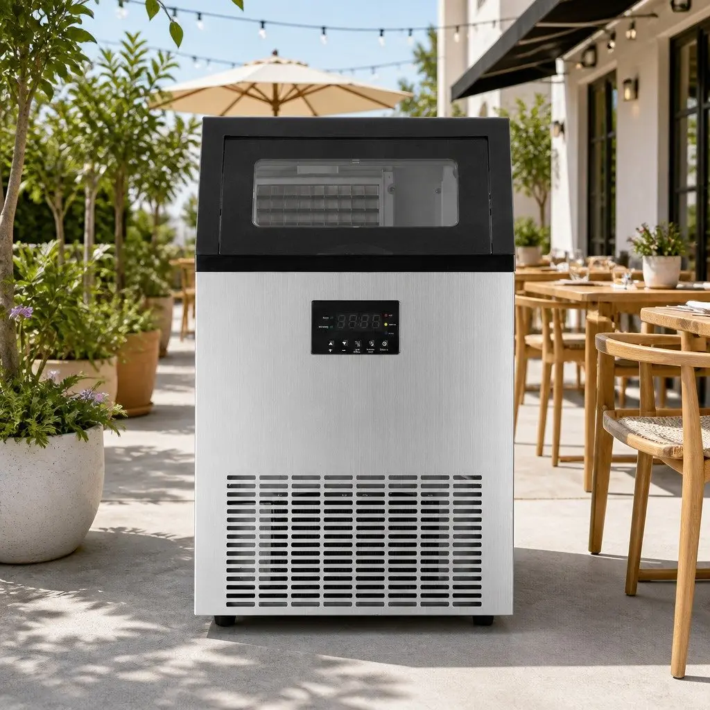 Commercial Ice Maker Machine Stainless Steel 45kg Daily Capacity Silver