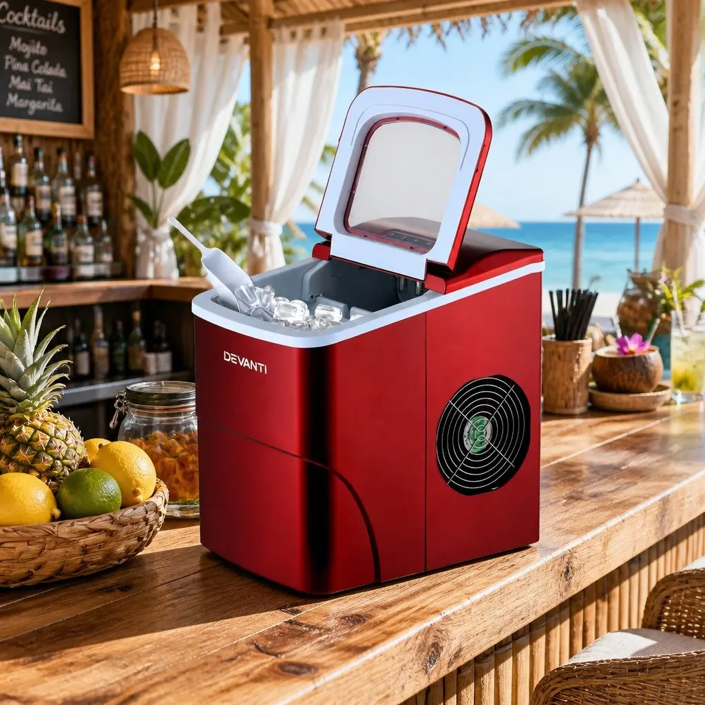 Portable Ice Maker Machine Plastic 2L Red