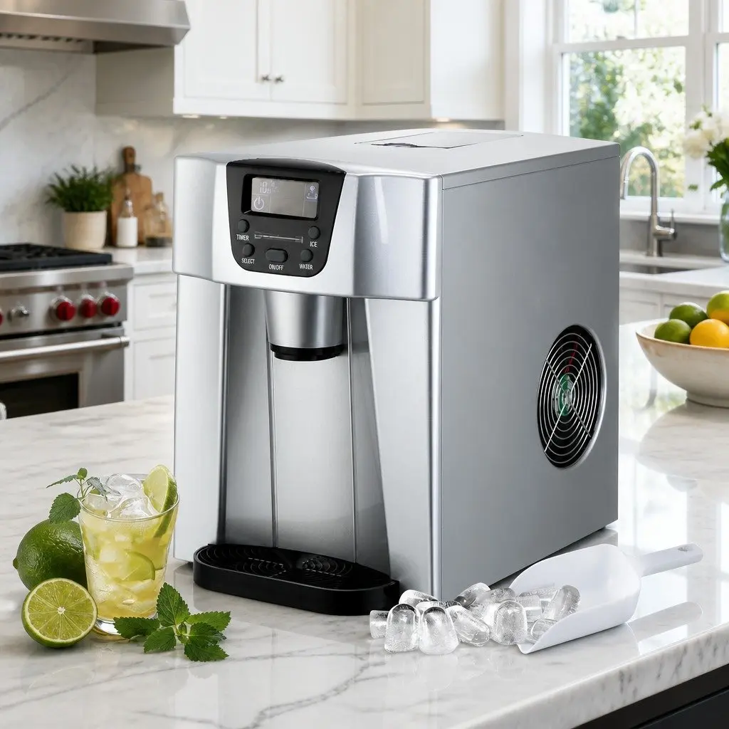 Ice Maker Portable Countertop 2L Water Dispenser Plastic Silver
