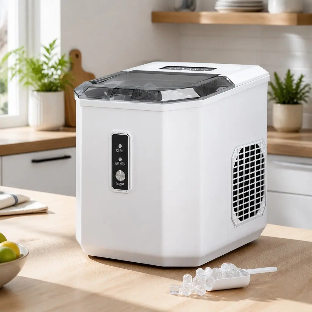 Ice Maker Machine Portable Countertop Plastic 12kg Daily Capacity White Bullet Ice Cube Tray
