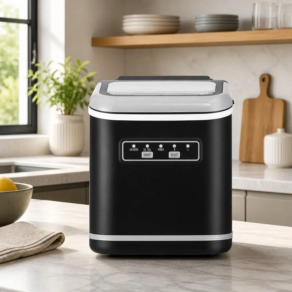 Ice Maker Machine Portable Plastic Countertop 12kg Black