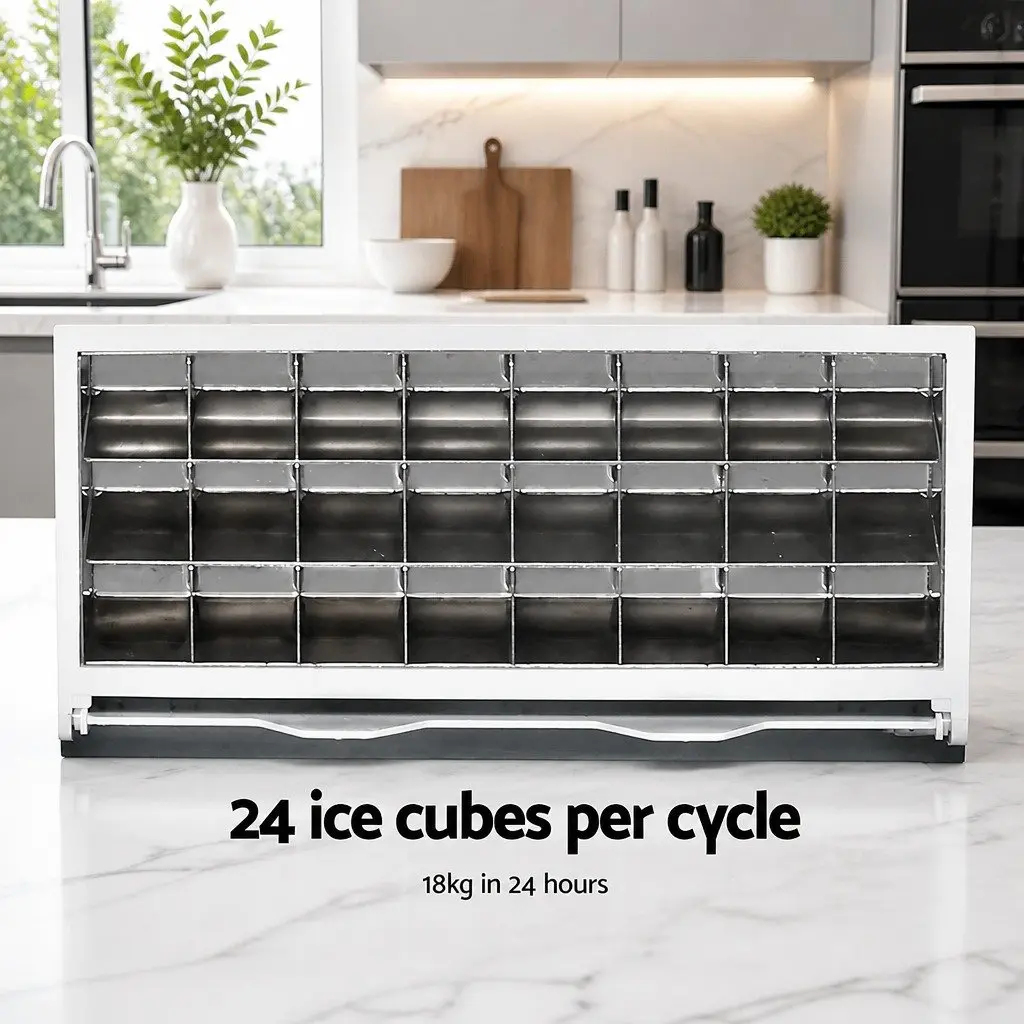 Ice Maker Machine Compact Countertop Silver 18kg Daily Production