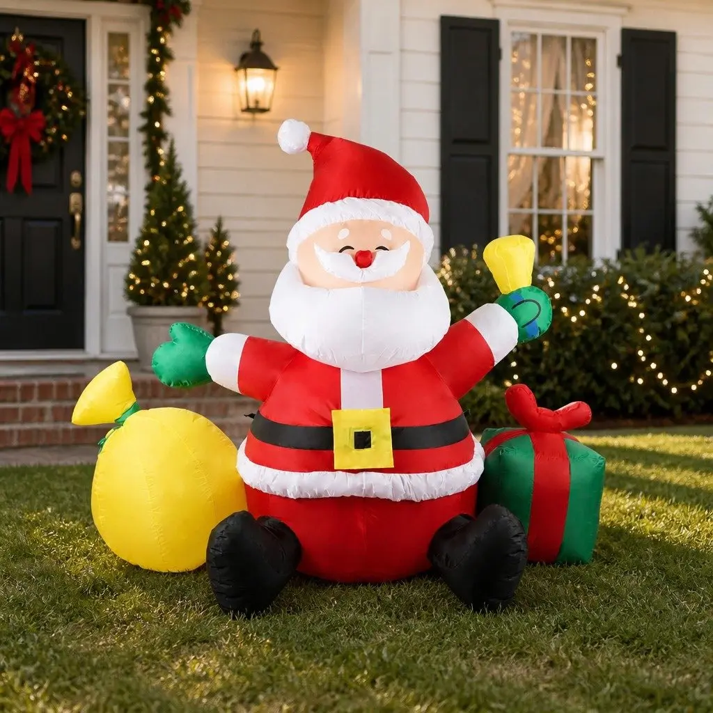 Christmas Inflatable Outdoor Decoration Self-Inflate LED Lights 240cm x 120cm x 180cm 190T Polyester