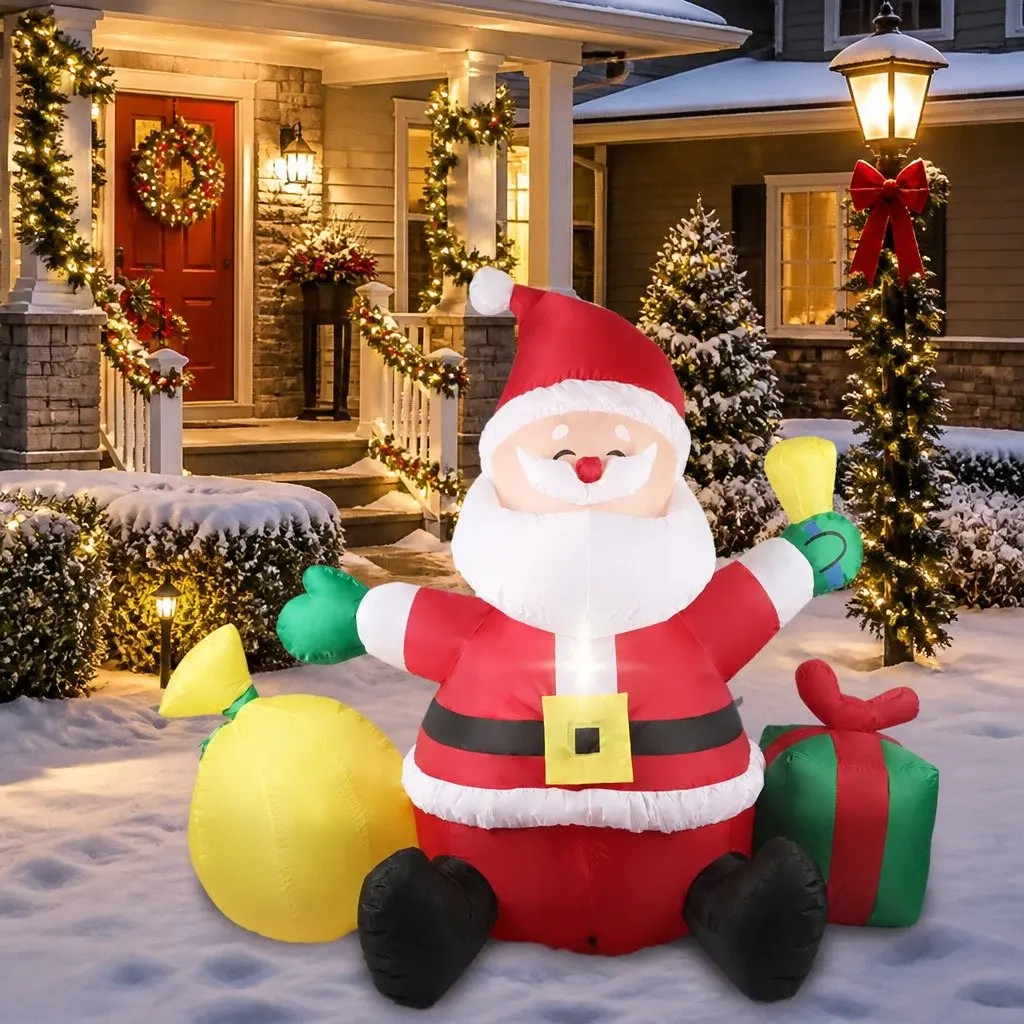 Christmas Inflatable Outdoor Decoration Self-Inflate LED Lights 240cm x 120cm x 180cm 190T Polyester