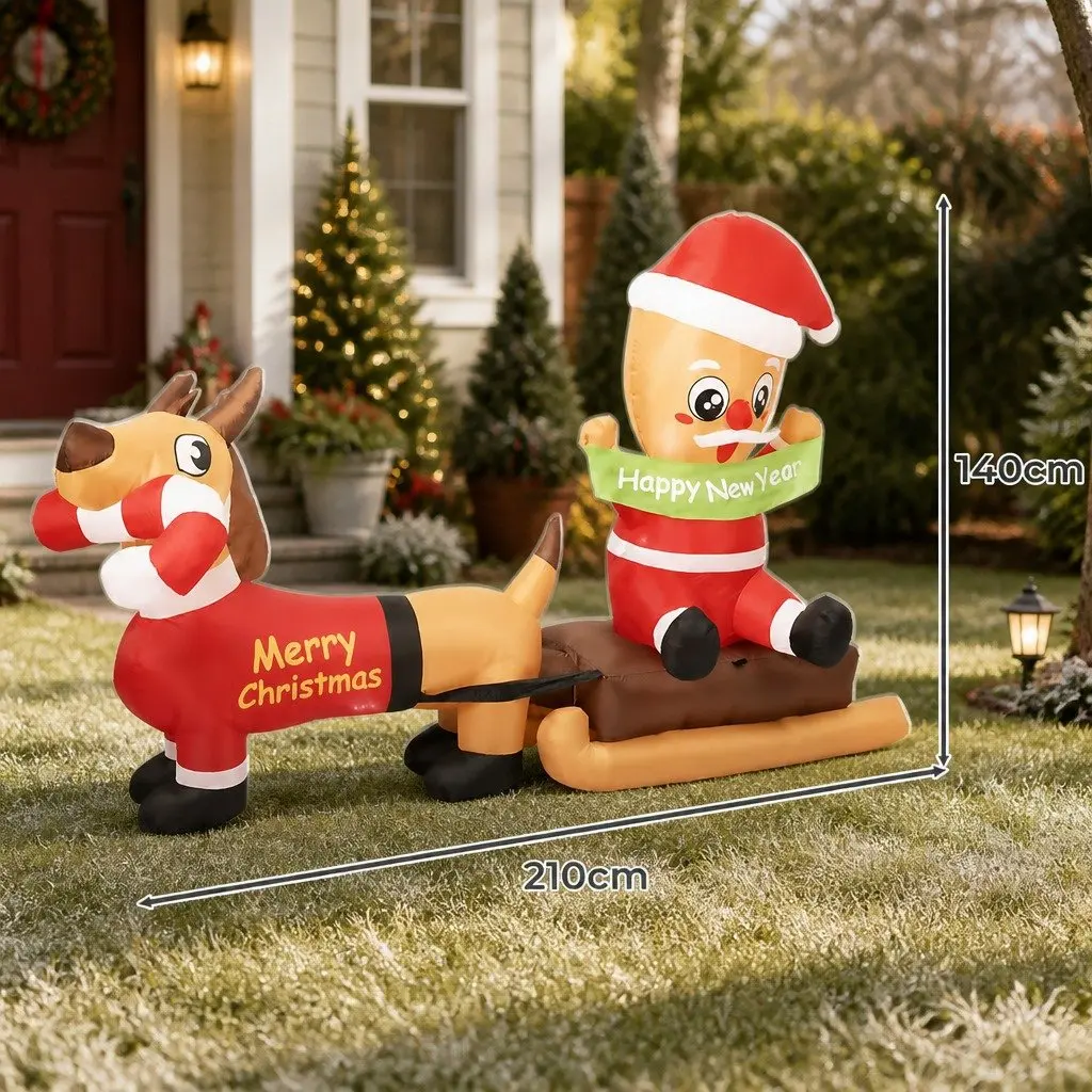 Inflatable Decoration LED Lights 2.1M Multicolour Outdoor Indoor Self-Inflating