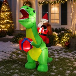 Perfect for Your Yard: 1.75M Christmas Dinosaur Inflatable