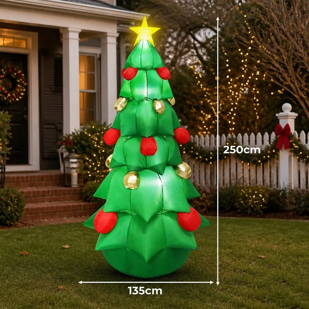 Inflatable Christmas Tree 2.5M LED Lights Outdoor Indoor Holiday Decoration