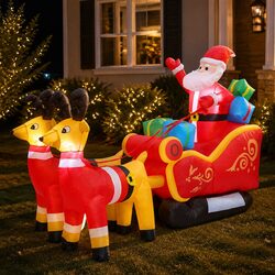 Ideal for Holiday Decorating: Inflatable Santa Sleigh 2.2M