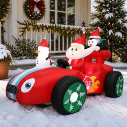 Versatile 2.4M Inflatable Santa Car for Celebrations
