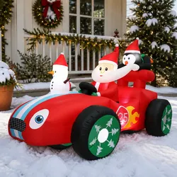 Versatile 2.4M Inflatable Santa Car for Celebrations