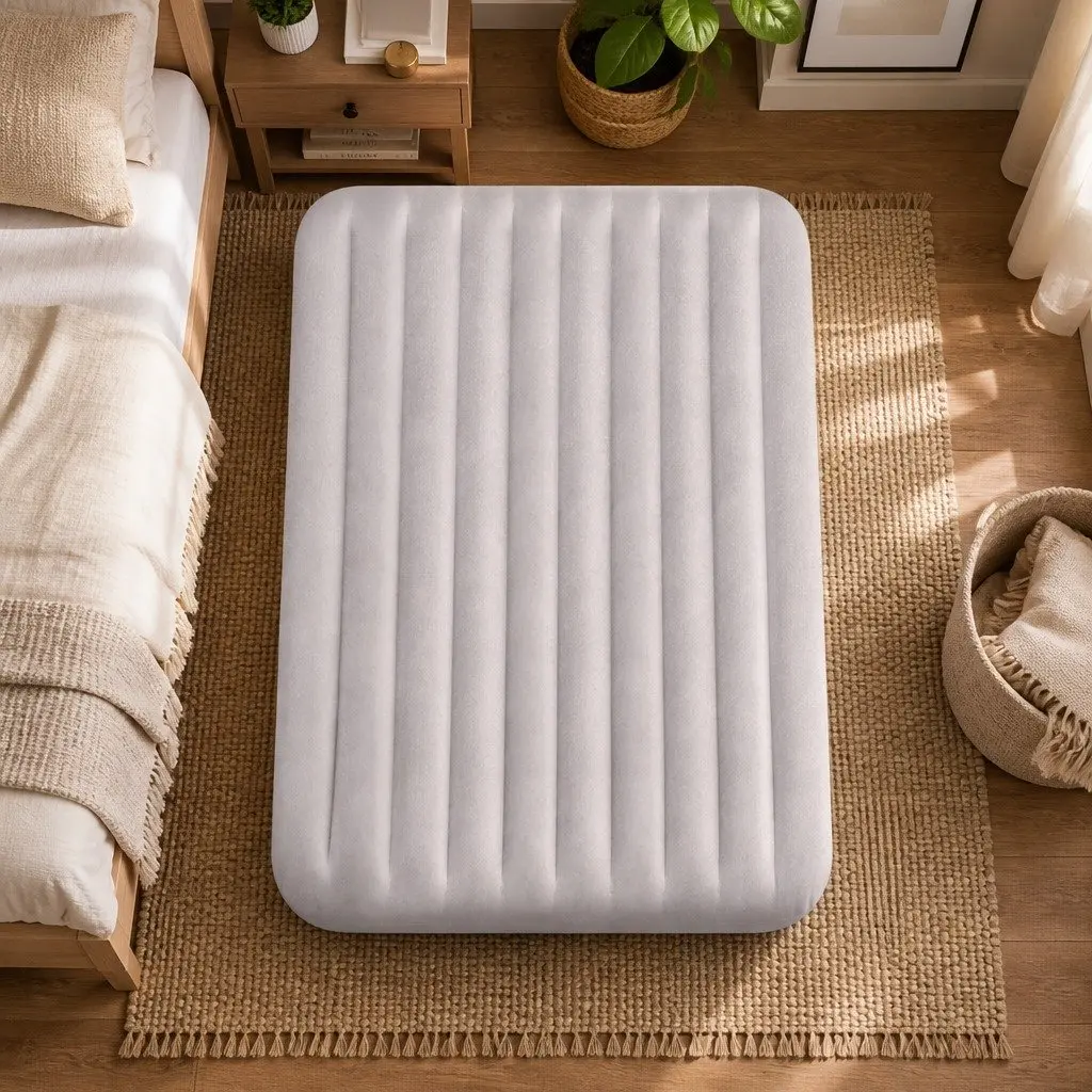 Queen Elevated Airbed Fiber-Tech Inflatable Mattress 152 cm x 203 cm x 42 cm Portable