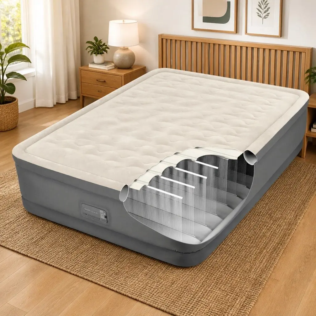 Queen Elevated Airbed Fiber-Tech PVC 152 cm x 203 cm x 46 cm