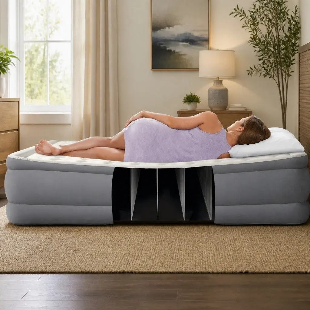 Queen Elevated Airbed Fiber-Tech PVC 152 cm x 203 cm x 46 cm