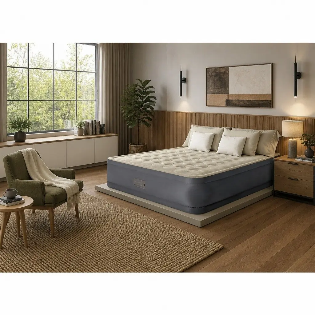 Queen Elevated Airbed Fiber-Tech PVC 152 cm x 203 cm x 46 cm