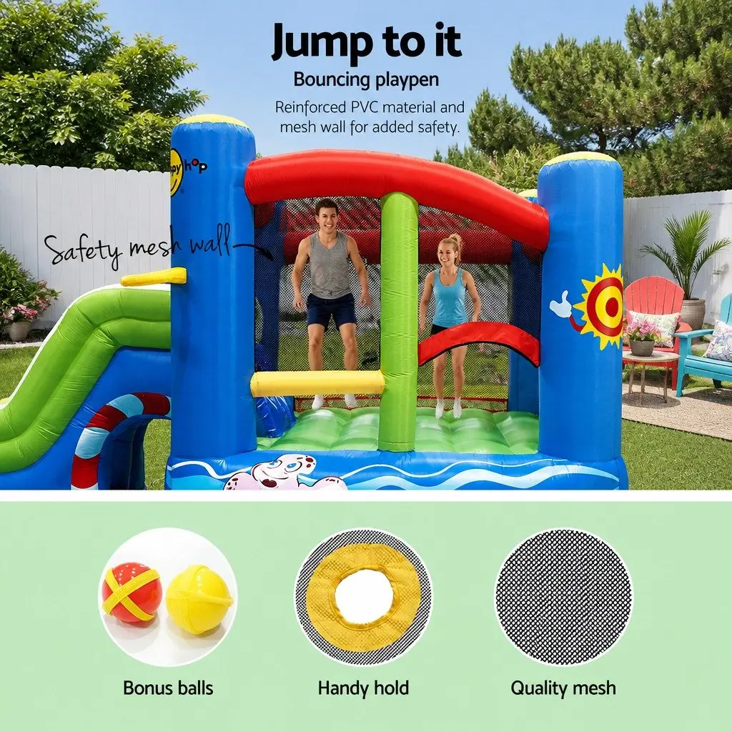 Inflatable Water Slide Bouncer Castle Toy PVC-coated Polyester 480cm L Multicoloured