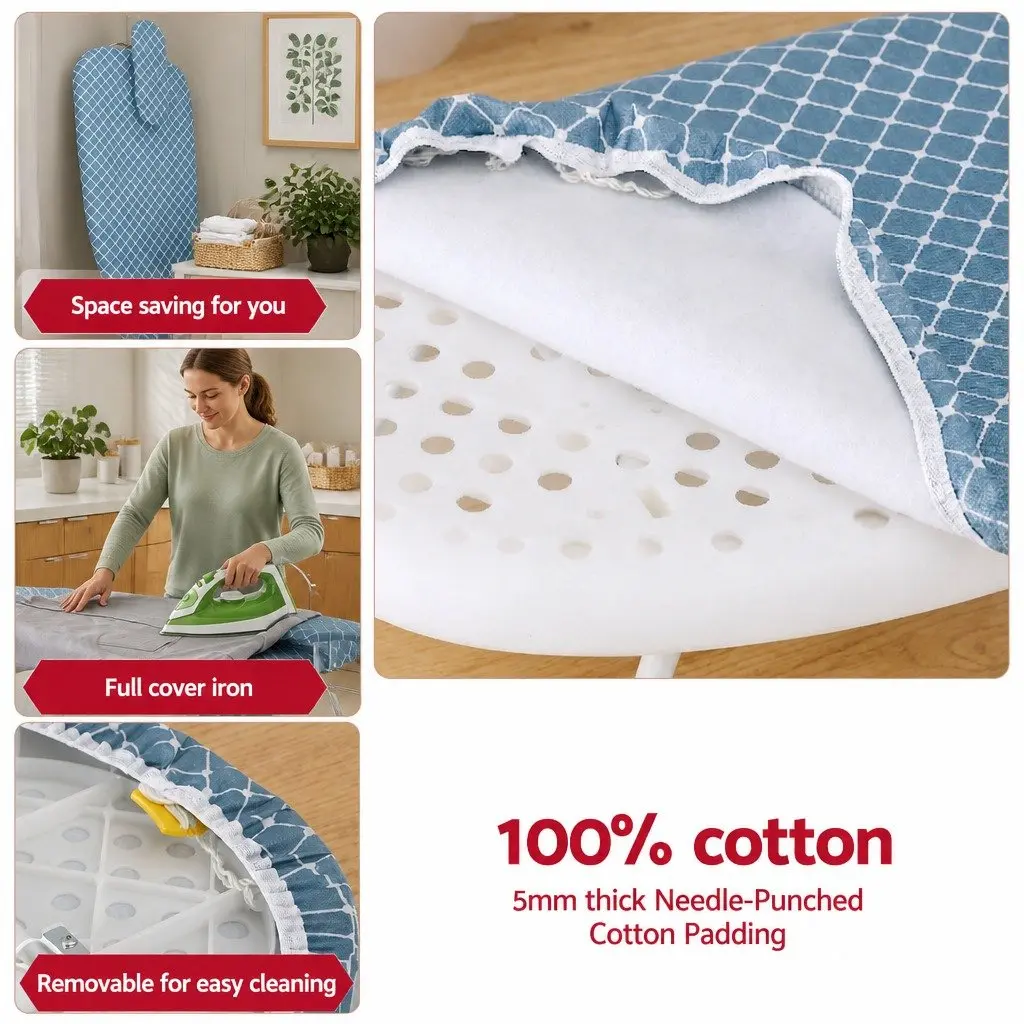 Tabletop Ironing Board Folding Compact Plastic Iron Rest Sleeve Board Portable White Blue