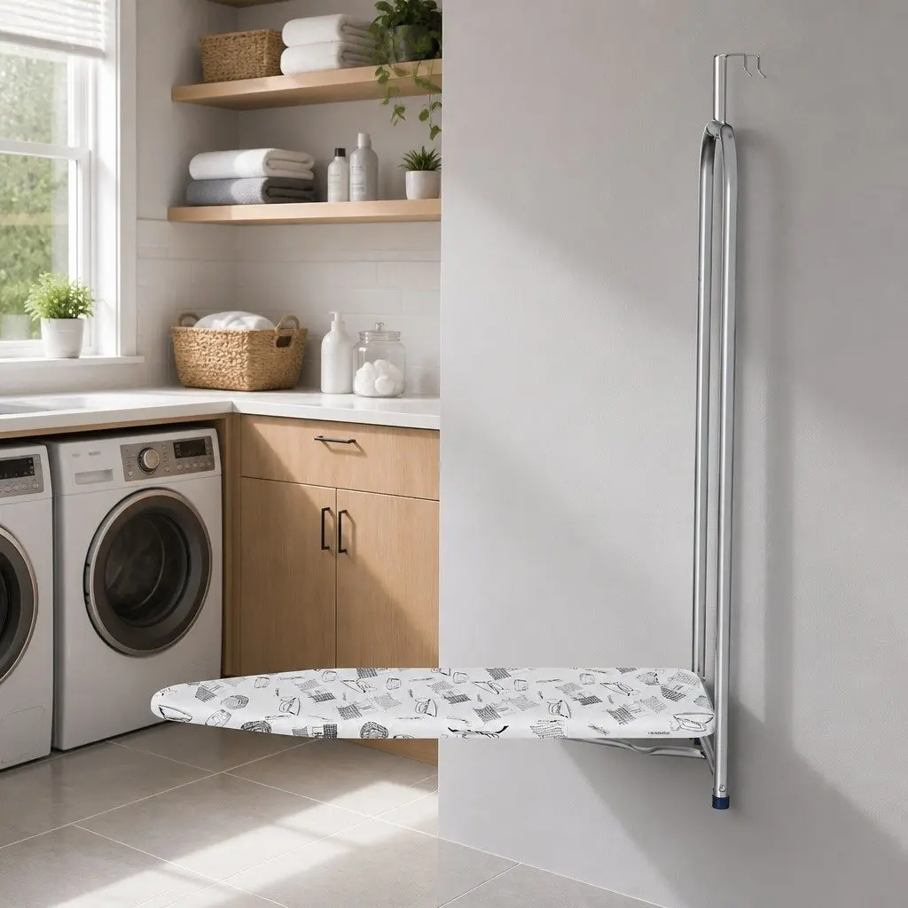 Wall Mounted Ironing Board Metal Frame Foldable 40cm x 120cm Grey