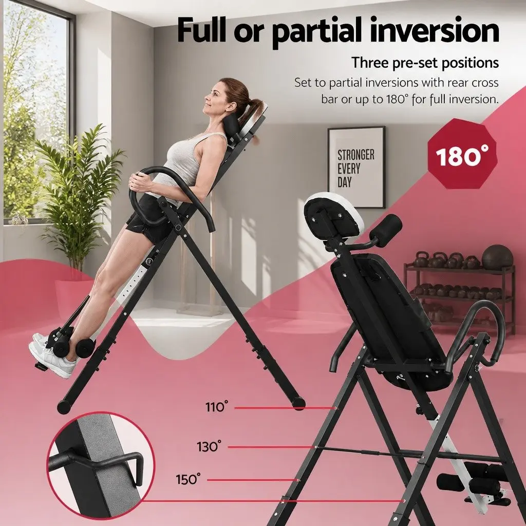 Inversion Table Steel Adjustable 180 Degree Red or Black
