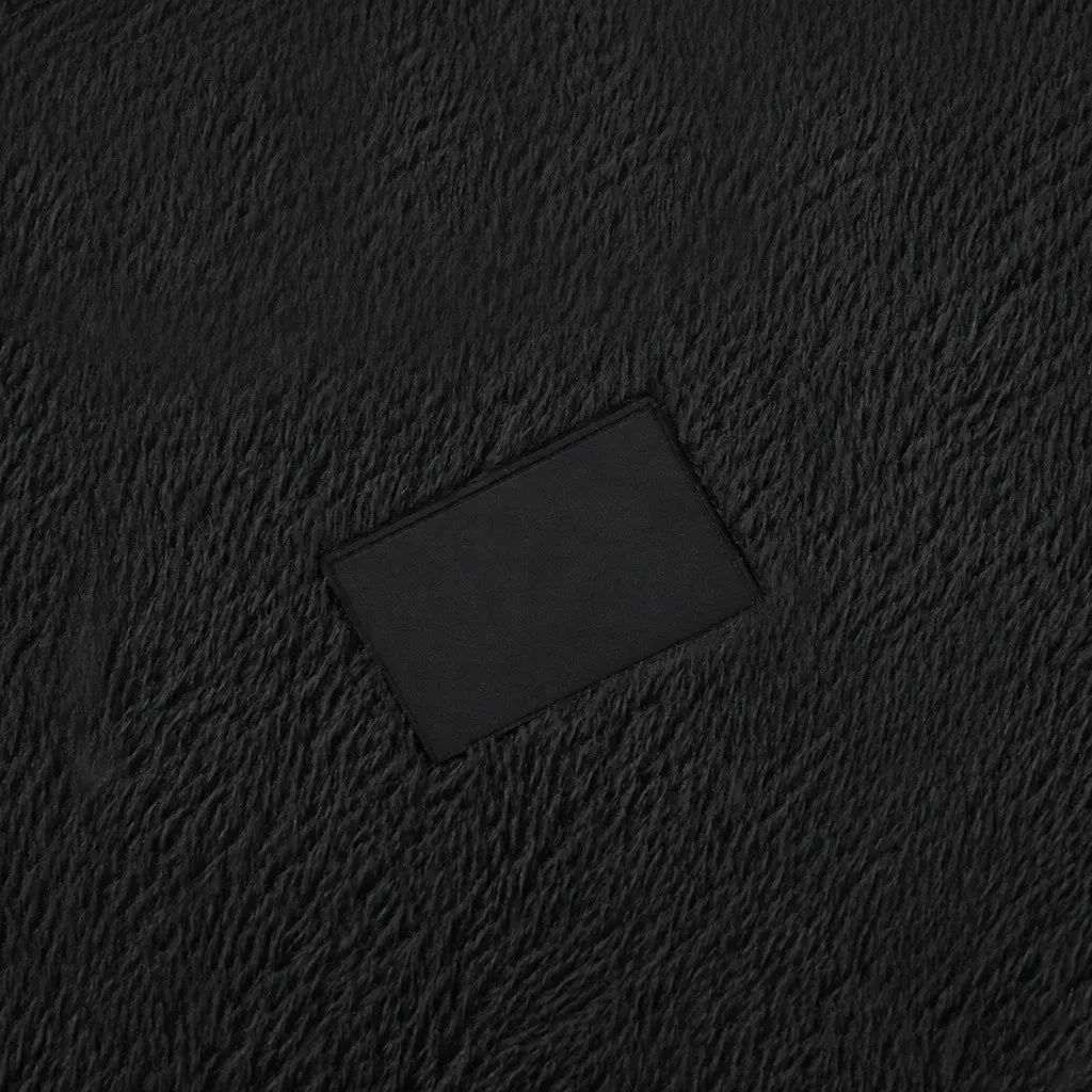 Foldable Pet Bed Foam Large Black Plush Portable Handle Sleep Mat