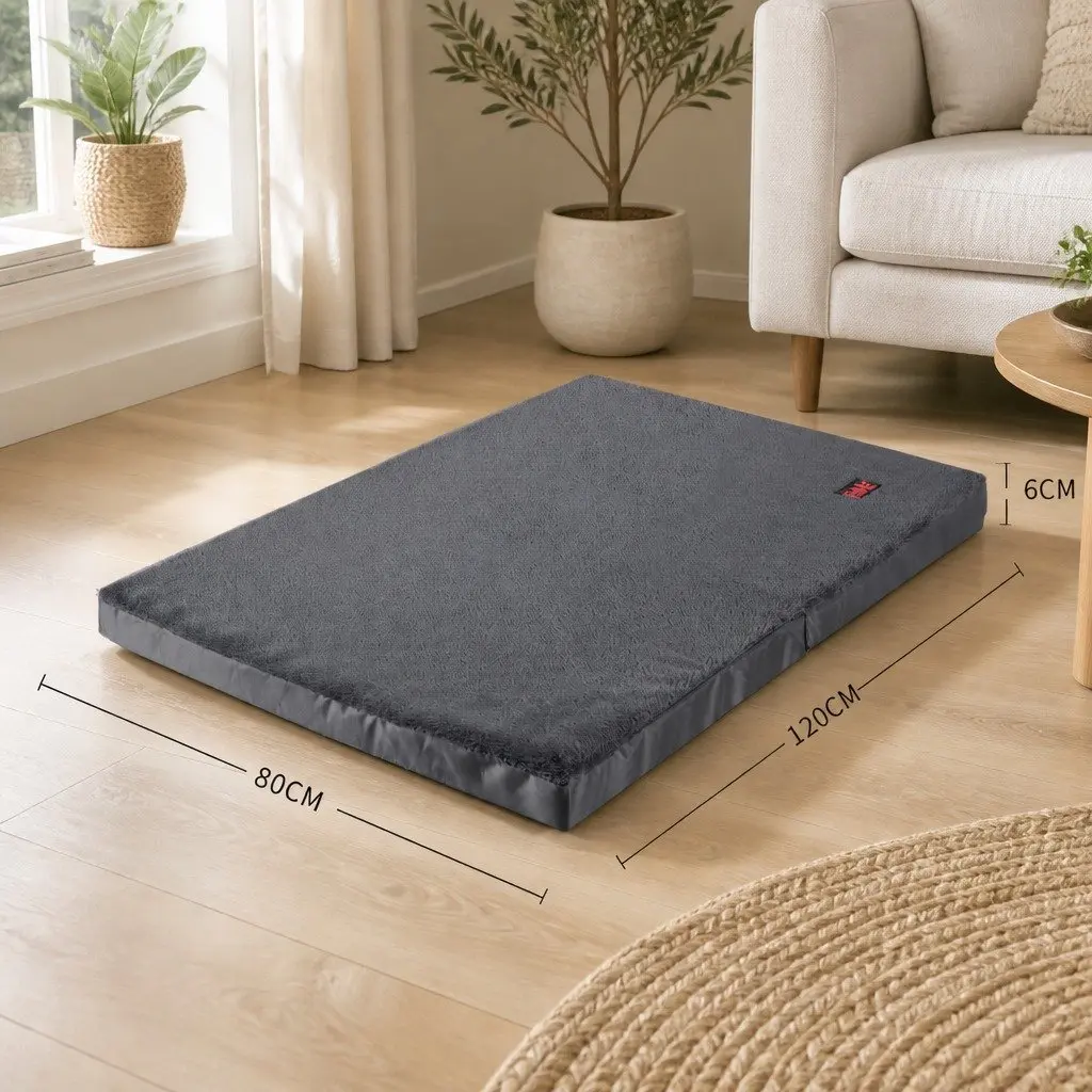 Pet Bed Foldable Foam XX-Large Grey Portable Mattress