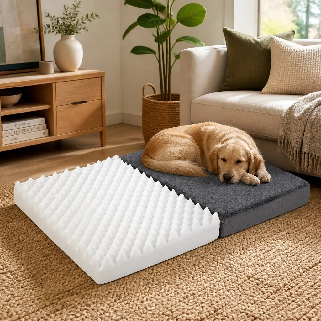 Pet Bed Foldable Foam XX-Large Grey Portable Mattress