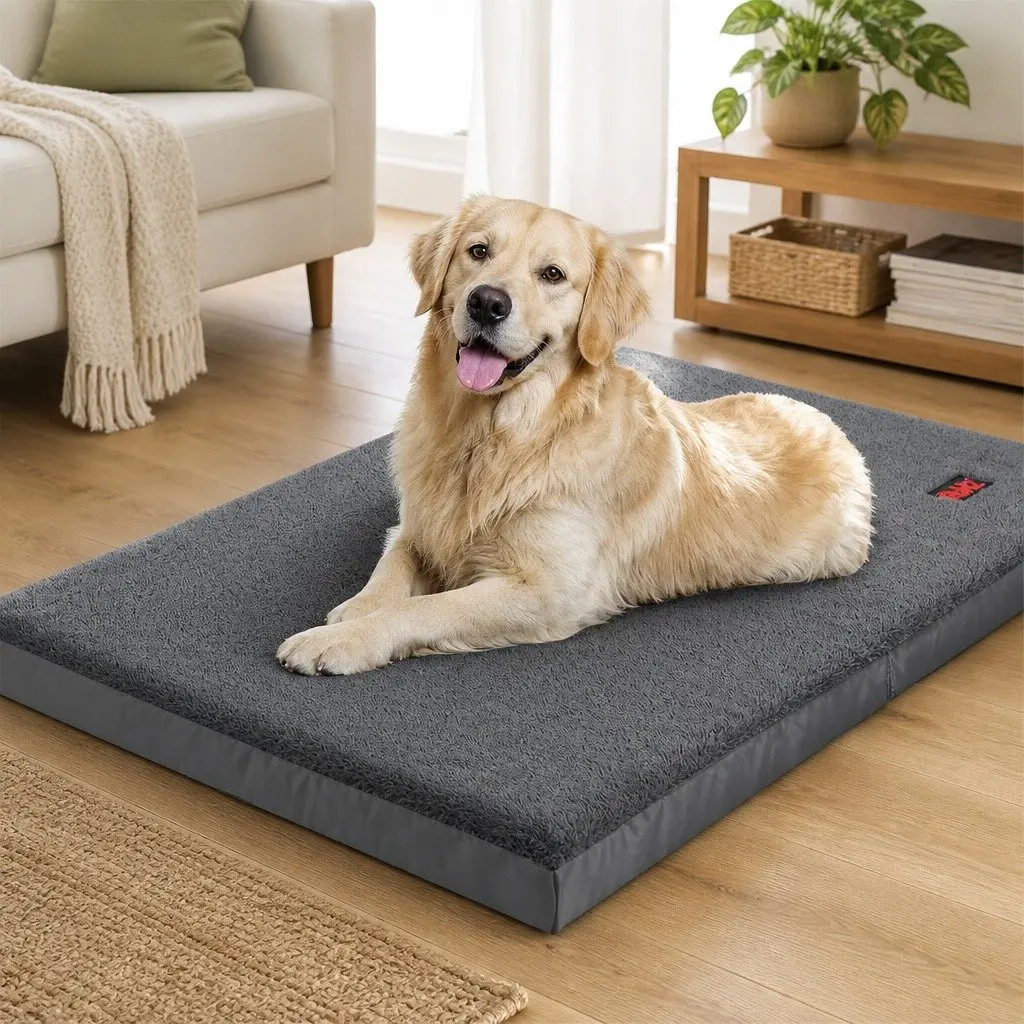 Pet Bed Foldable Foam XX-Large Grey Portable Mattress