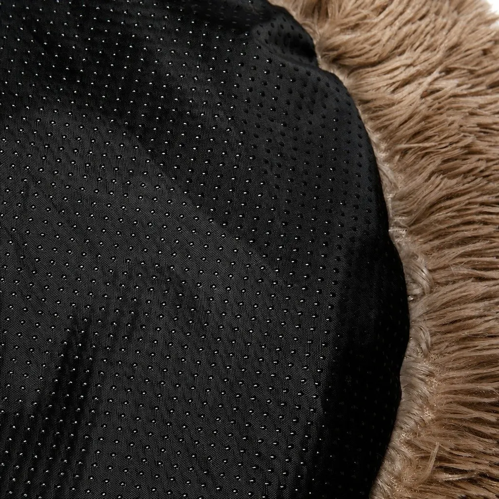 Pet Bed Mattress Donut-Shaped Dog Beds Small Brown Calming Sleeping Mat