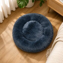 Plush Non-Slip Dark Grey Donut Pet Bed XXL for Home