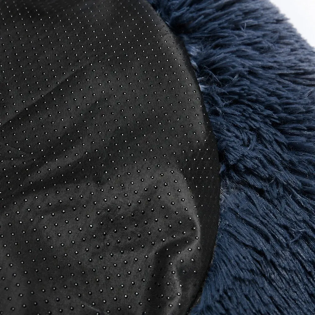 Pet Bed Donut Nest Calming XXXL Dark Grey Plush Polyester Non-Slip Bottom