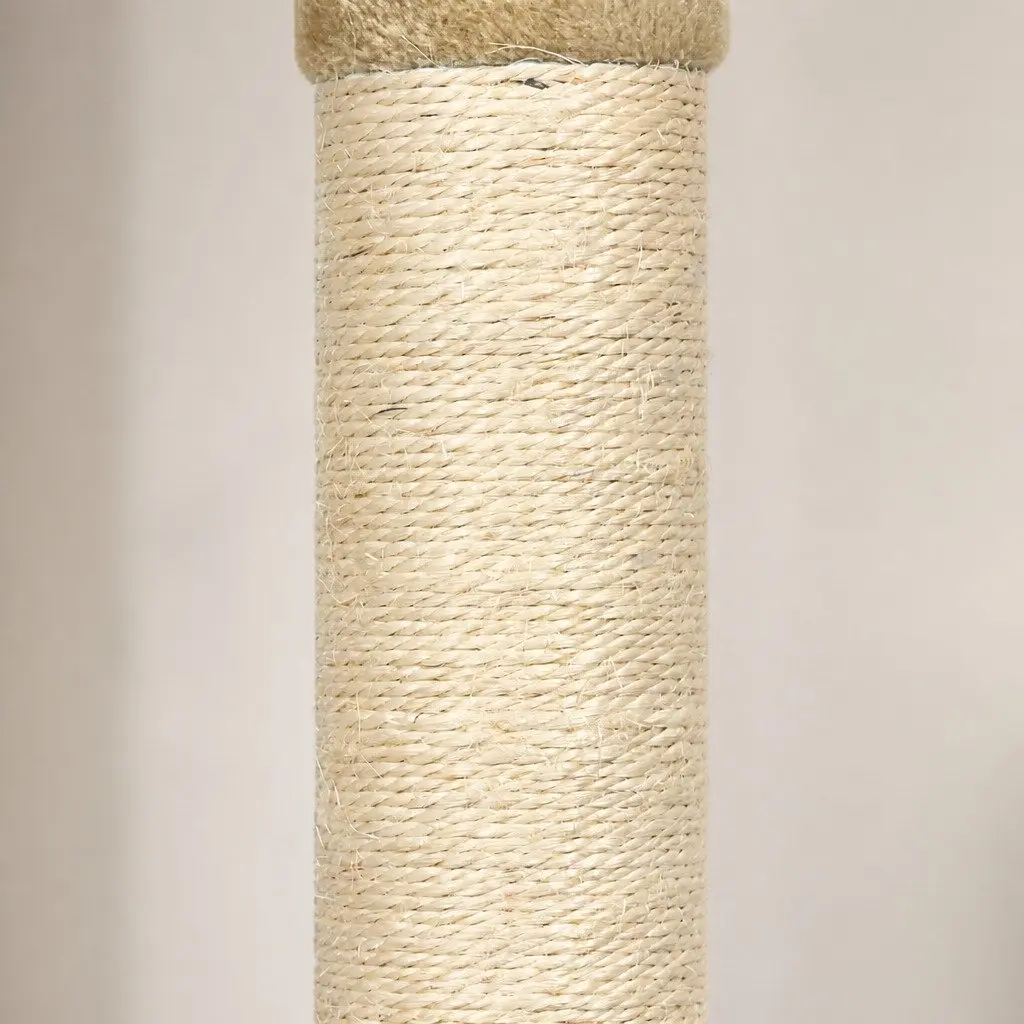 Cat Tree Multi-Level MDF Board Plush 49cm x 49cm x 210cm Beige
