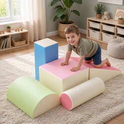 5-Piece Soft Play Set for Kids: Foam Climbing Blocks